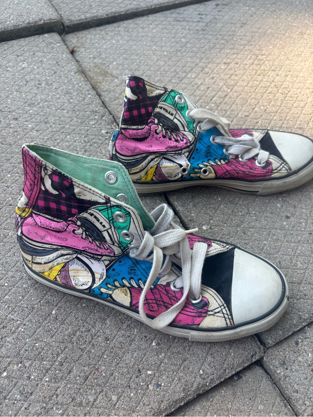 Airwalk Women's High-Top Sneakers in Pink, Blue, Green, Yellow